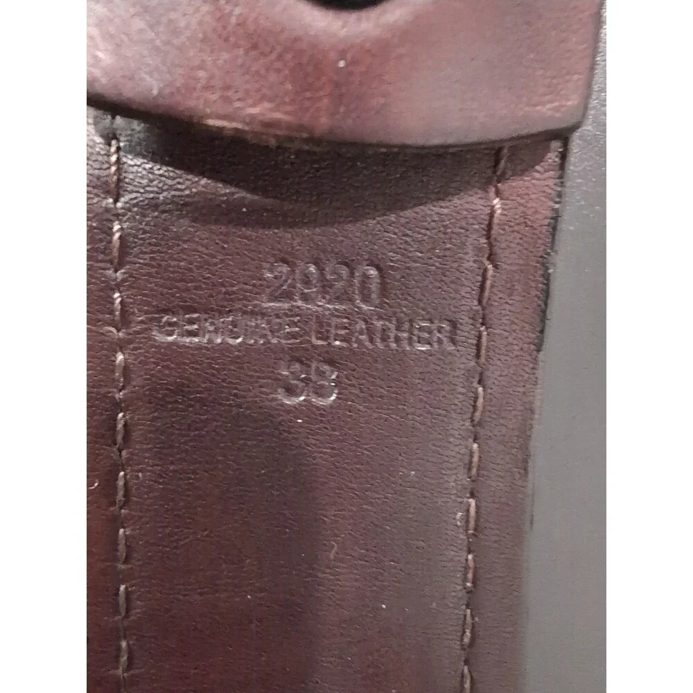 VINTAGE CABELA'S BROWN THICK COWHIDE LEATHER BELT SIZE 38   USA